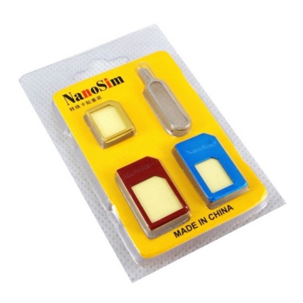NanoSim SIM Card Adapter Set, Aluminum, 4 Parts